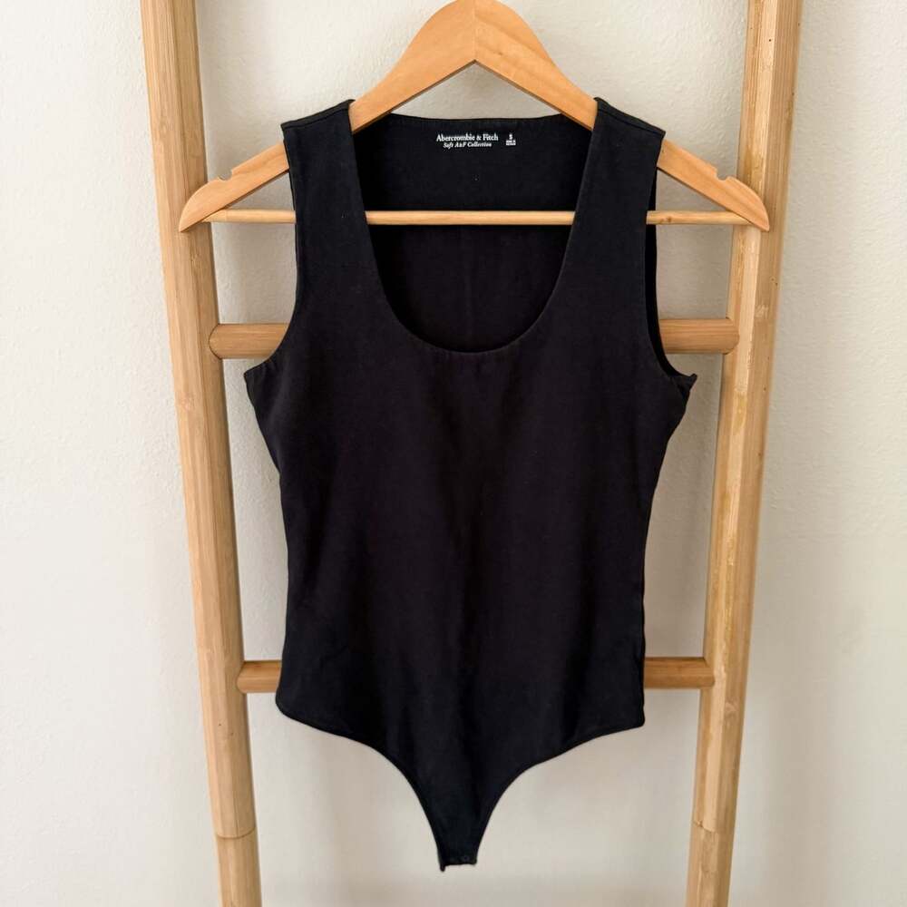 Abercrombie & Fitch Soft A&F Bodysuit Womens S Black Scoop Neck Tank Top
